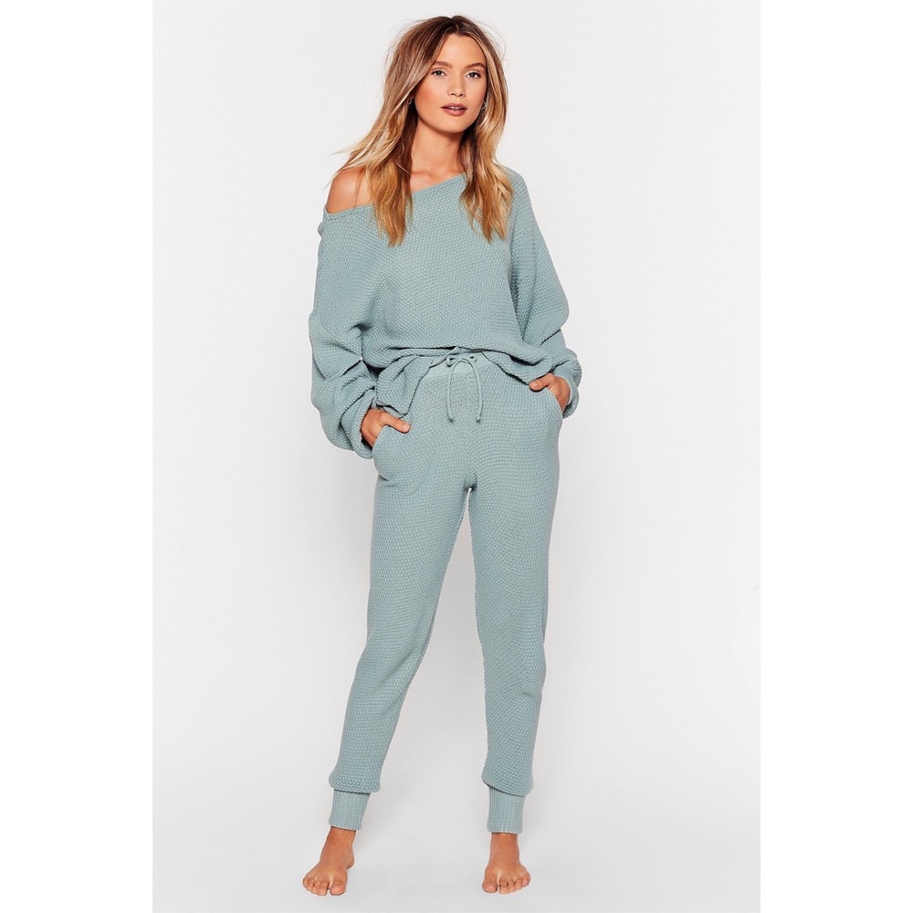 Nasty Gal Knit Sweatshirt & Joggers Set